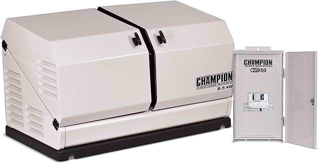 Champion Power Equipment 100177 8.5-kW Home Standby Generator with 50-Amp Outdoor-Rated Automatic Transfer Switch