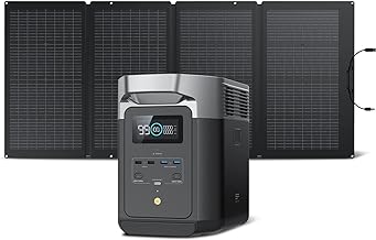 EF ECOFLOW Solar Generator DELTA2 with 220W Solar Panel, LFP(LiFePO4) Battery, Fast Charging, Portable Power Station for Home Backup Power, Camping & ...