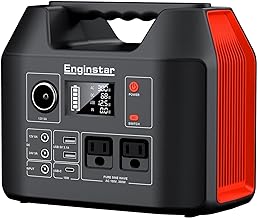 EnginStar Portable Power Station 300W 296Wh Battery Bank with 110V Pure Sine Wave AC Outlet for Outdoors Camping Hunting and Emergency, 80000mAh Backu...