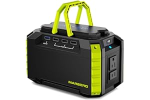 MARBERO Portable Power Station 150Wh Camping Solar Generator Laptop Charger Power Bank with AC Outlet 110V 150W Peak with 4*USB, 4*DC Ports, LED Flash...