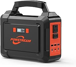 POWSTREAM-300W-Portable-Power-Station-Solar-Camping-Generator - 296Wh Lithium Ion Battery Power Supply with PD Fast Charging,110V AC Output LED Flashl...